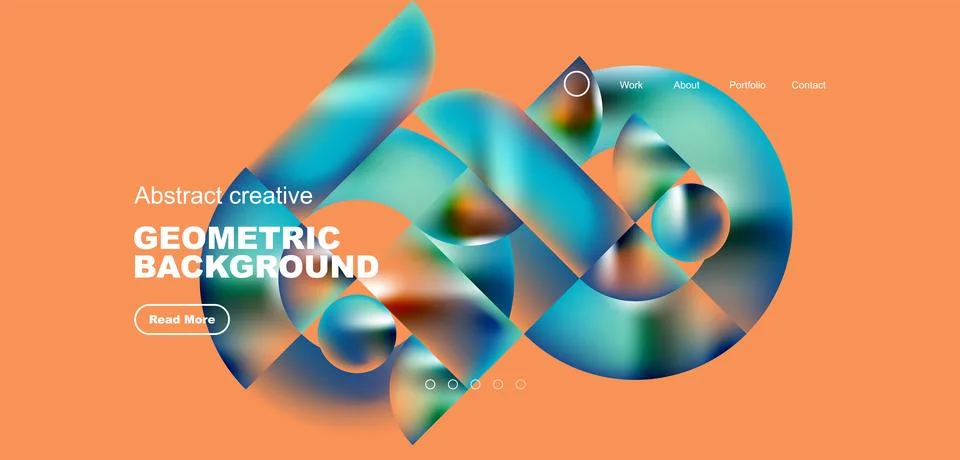 Abstract circles and round elements geometric background. Vector illustration Stock Illustration