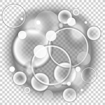 Abstract circles are floating in flat vector art on transparent background, 库存插图