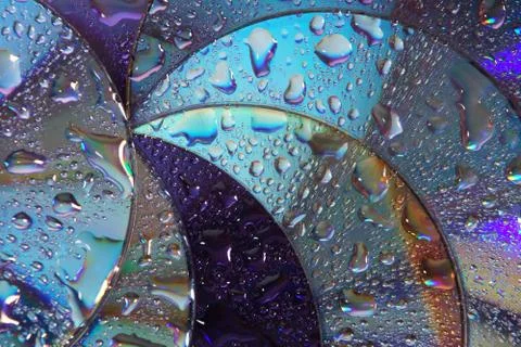 Abstract circles background. CDs SD multicolor water drops background Stock-Fotos