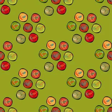 Abstract circles background seamless vector pattern Stock Illustration