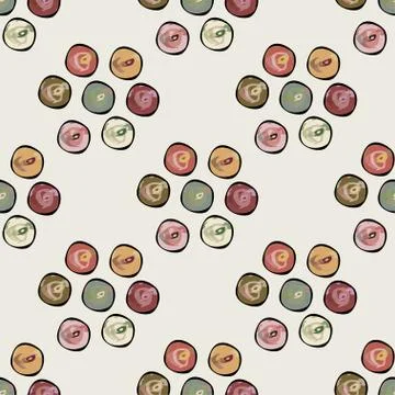 Abstract circles background seamless vector pattern Illustrazione stock