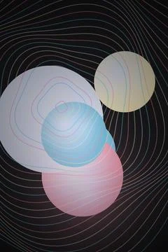 Abstract Circles on Dark Background 스톡 사진