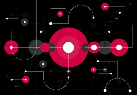 Abstract circles dot and lines background. Geometric composition loop イラスト素材
