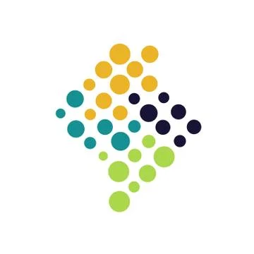 Abstract circles dot LED logo design vector shape element vector Stock Illustration
