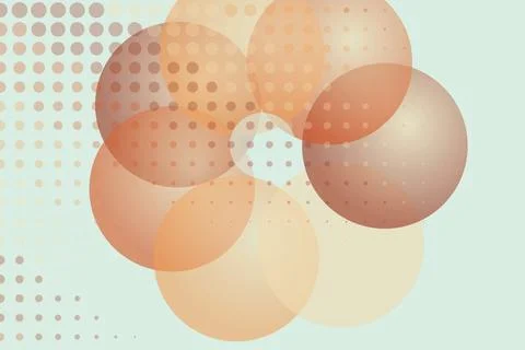 Abstract circles with dotted patterns on pastel background Stock Photos