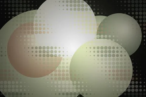 Abstract circles with dotted patterns in soft green and beige Stock Photos