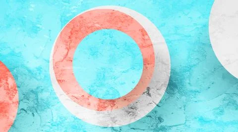 Abstract circles geometric minimal bright grunge background Stock Illustration