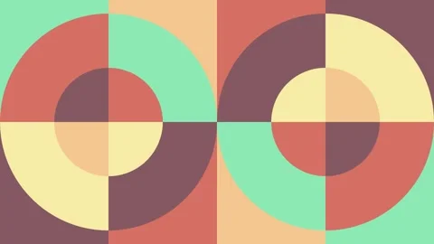 Abstract circles geometric shapes loop background animation. Colorful pattern. Stock Footage 244400880