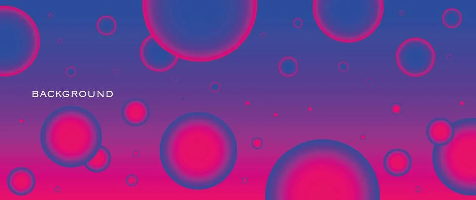Abstract circles on a gradient background. Pink and purple 3D sphere. Stylish 스톡 일러스트