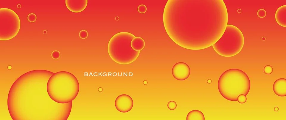 Abstract circles on a gradient background. Red and yellow 3D sphere. Stylish 스톡 일러스트