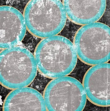 Abstract circles on grunge background Stockillustratie
