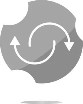 Abstract circles lines (arrows) on web glossy icon (button) Stock Illustration