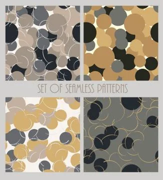 Abstract circles lines seamless pattern.  Decorative retro background. Stock Illustration