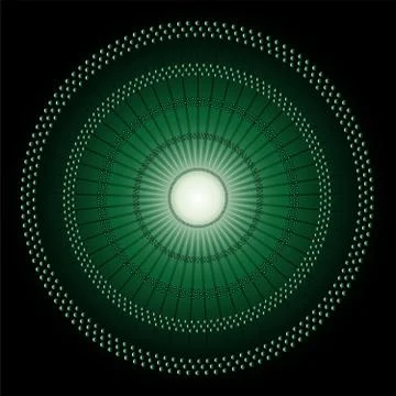 Abstract Circles mosaic Vector dark green Background Stock Illustration