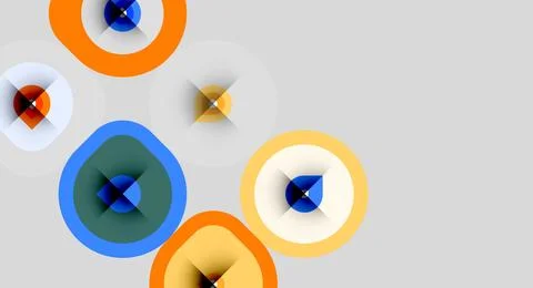 Abstract circles overlap, creating colorful patterns. Soft gradients suggest Stock Illustration