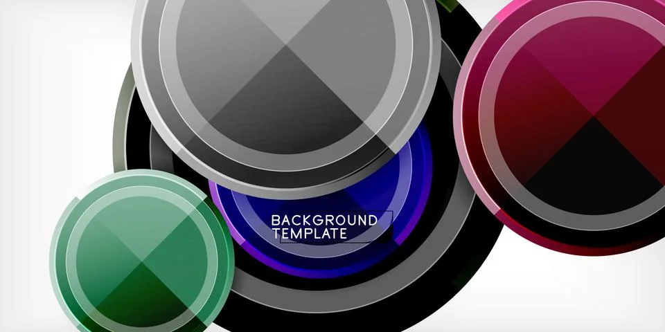 Abstract circles overlap, creating dynamic visual effect. Modern design elements Stock Illustration