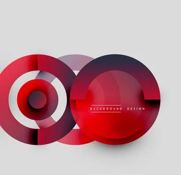 Abstract circles overlap, creating dynamic red, black gradients. Modern design Stock Illustration