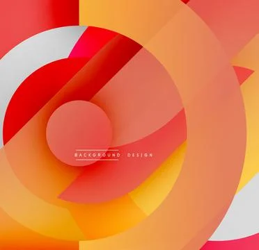 Abstract circles overlap, creating dynamic warm color gradients. Modern design Stock Illustration