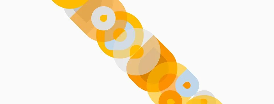 Abstract circles overlap, creating dynamic visual flow. Warm colors dominate, 스톡 일러스트