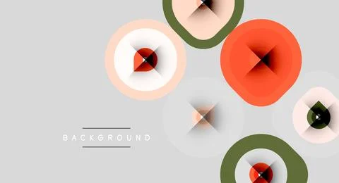 Abstract circles overlap, creating dynamic visual effect. Soft colors, geom.. Stockillustratie