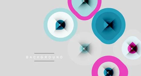 Abstract circles overlap, creating dynamic visual effect. Soft colors blend, 스톡 일러스트