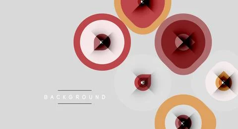 Abstract circles overlap, creating dynamic visual effect. Warm colors dominat 스톡 일러스트
