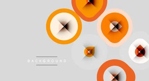 Abstract circles overlap, creating dynamic visual texture. Warm orange hues Stockillustratie