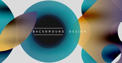 Abstract circles overlap, creating gradient color layers. Text reads background Ilustración de archivo