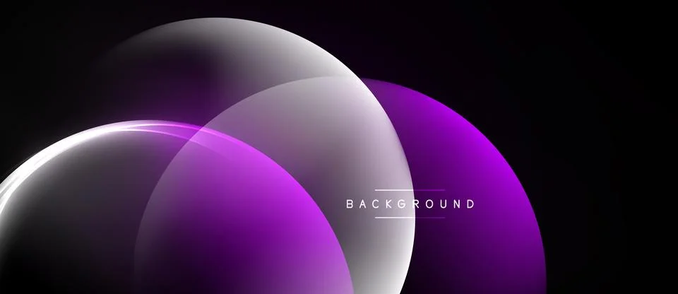 Abstract circles overlap, creating gradient effect. Purple, white hues domina Illustrazione stock