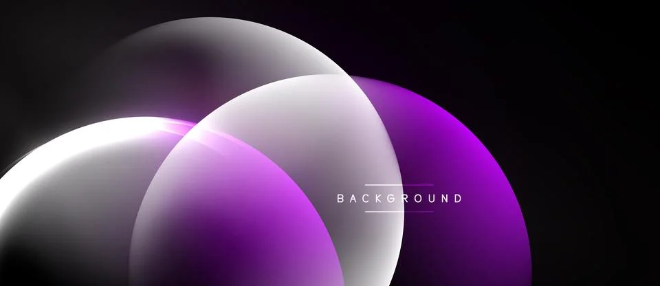 Abstract circles overlap, creating gradient effect. Purple, white hues domina Illustrazione stock
