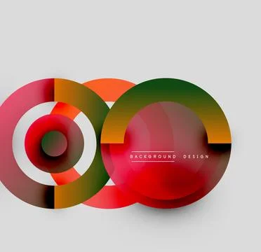 Abstract circles overlap, creating infinity symbol. Vibrant colors blend, modern Stock Illustration