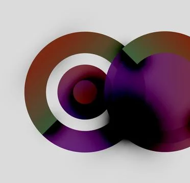 Abstract circles overlap, creating infinity symbol. Colors blendbrowns, purples, Stock Illustration