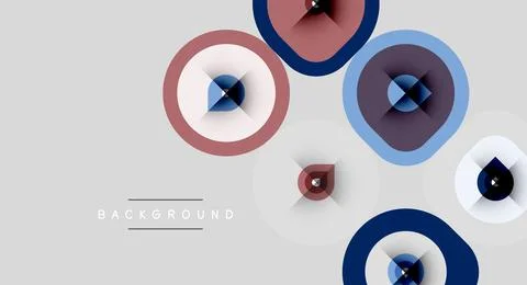 Abstract circles overlap, creating layered visual effect. Soft colors dominat Stock Illustration