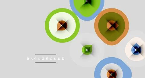 Abstract circles overlap, creating layered visual effect. Colors include gree Stockillustratie