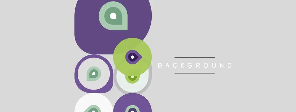 Abstract circles overlap, creating modern design. Soft colors dominate, with Stock Illustration