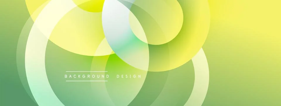 Abstract circles overlap, creating soft gradients. Yellows, greens dominate 스톡 일러스트