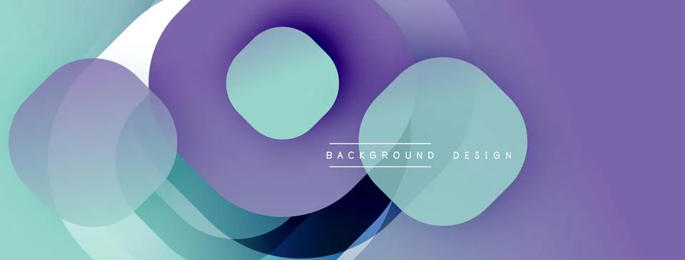 Abstract circles overlap, creating soft gradients. Purple, teal hues dominate 库存插图