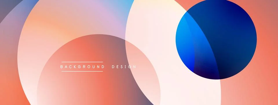 Abstract circles overlap, creating soft gradients. Peach, blue hues dominate 스톡 일러스트
