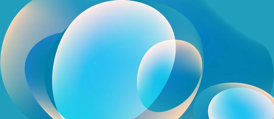 Abstract circles overlap, creating soft gradients. Blue hues dominate, 스톡 일러스트