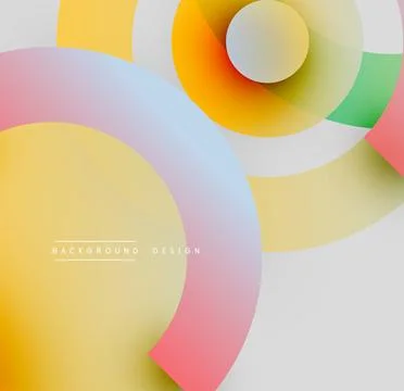 Abstract circles overlap, creating soft gradients. Pastel colors dominate design Stock Illustration