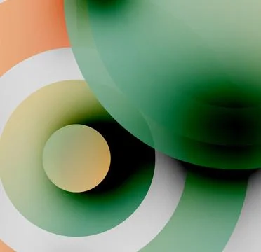 Abstract circles overlap, creating soft gradients. Colors include orange, green, 스톡 일러스트