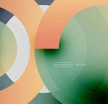 Abstract circles overlap, creating soft gradients. Peach, green, gray hues 스톡 일러스트