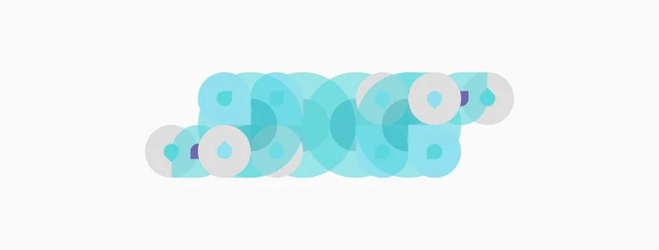 Abstract circles overlap, creating soft blue hues. Minimalist design suggests Stock Illustration