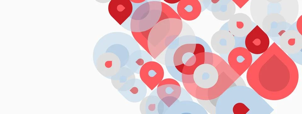 Abstract circles overlap, creating soft pinks, reds, blues. Minimalist design 스톡 일러스트