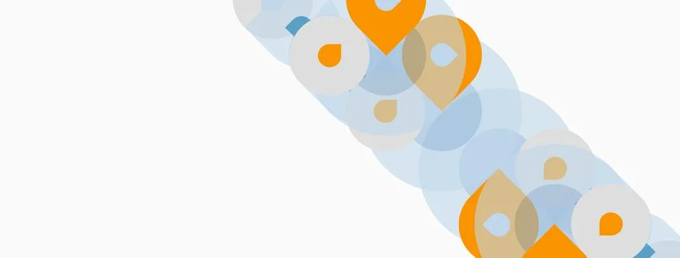 Abstract circles overlap, creating soft gradients. Orange, blue hues dominate 스톡 일러스트