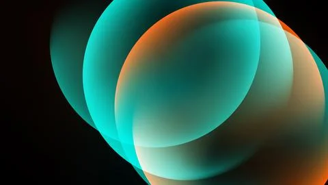 Abstract circles overlap, creating soft gradients. Teal, orange hues dominate Иллюстрация