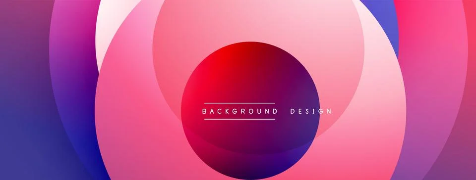 Abstract circles overlap, creating vibrant gradients. Pink, purple, red hues イラスト素材