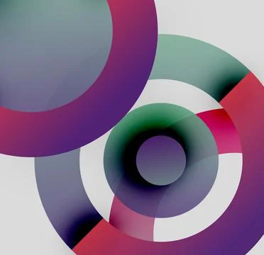 Abstract circles overlap, creating vibrant color blends. Soft gradients suggest Stock Illustration