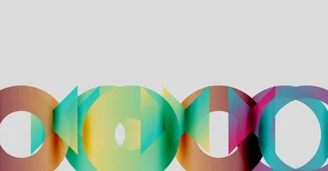 Abstract circles overlap, creating vibrant color blends. Soft gradients suggest Stock Illustration