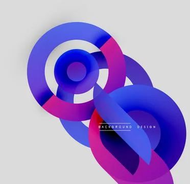 Abstract circles overlap, creating vibrant gradients. Modern design elements Stockillustratie